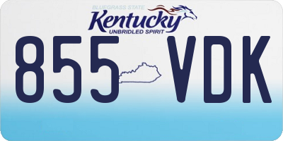 KY license plate 855VDK