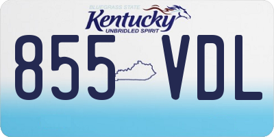 KY license plate 855VDL