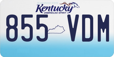 KY license plate 855VDM