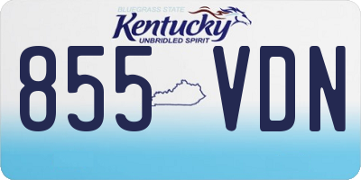 KY license plate 855VDN