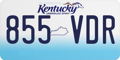 KY license plate 855VDR