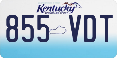 KY license plate 855VDT
