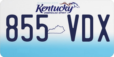 KY license plate 855VDX