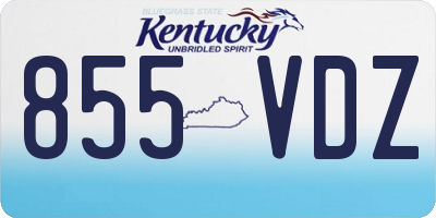 KY license plate 855VDZ