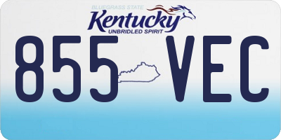 KY license plate 855VEC