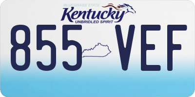 KY license plate 855VEF
