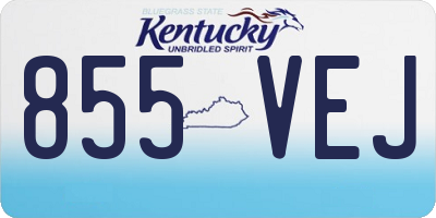 KY license plate 855VEJ