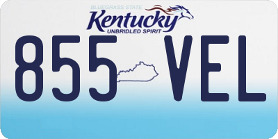 KY license plate 855VEL