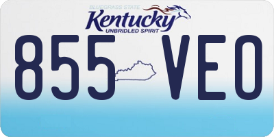 KY license plate 855VEO