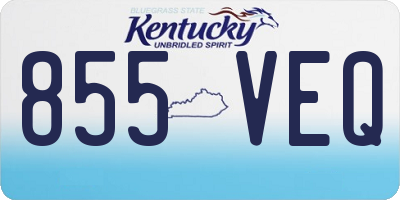 KY license plate 855VEQ