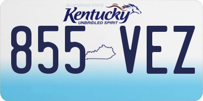 KY license plate 855VEZ