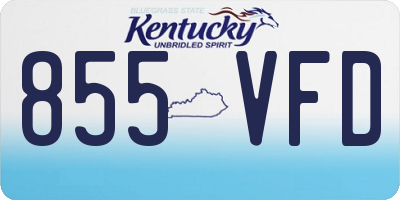KY license plate 855VFD