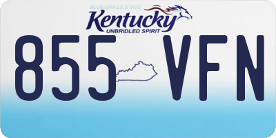 KY license plate 855VFN