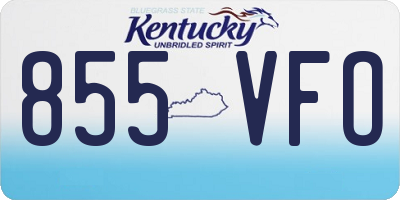 KY license plate 855VFO