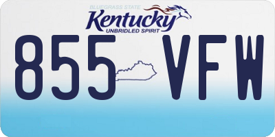 KY license plate 855VFW