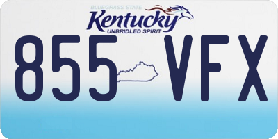 KY license plate 855VFX