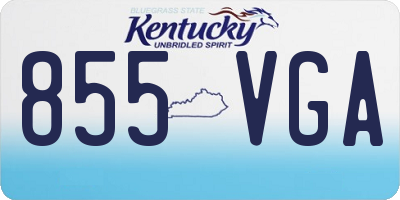 KY license plate 855VGA