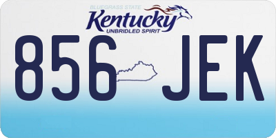 KY license plate 856JEK