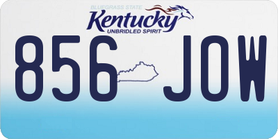 KY license plate 856JOW