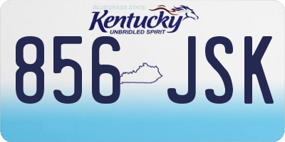 KY license plate 856JSK