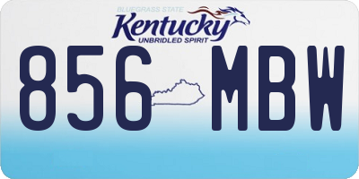 KY license plate 856MBW