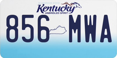 KY license plate 856MWA