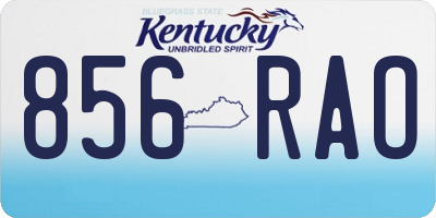 KY license plate 856RAO