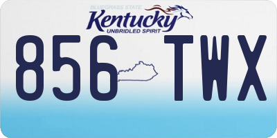 KY license plate 856TWX
