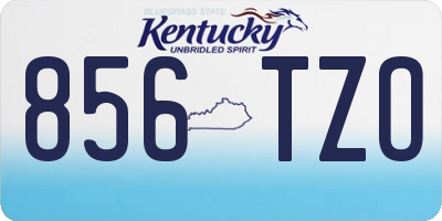 KY license plate 856TZO
