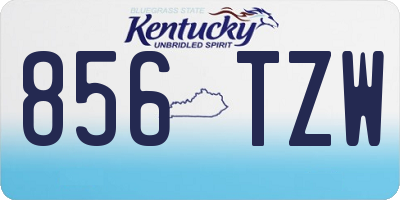 KY license plate 856TZW