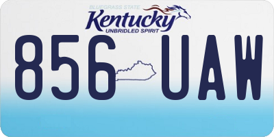 KY license plate 856UAW