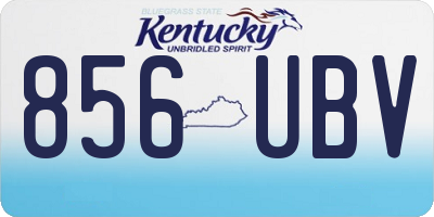 KY license plate 856UBV