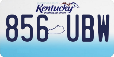 KY license plate 856UBW