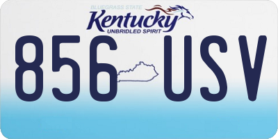 KY license plate 856USV