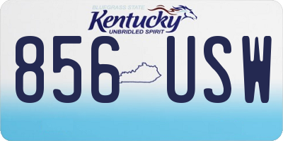 KY license plate 856USW