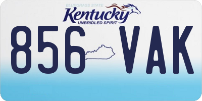 KY license plate 856VAK