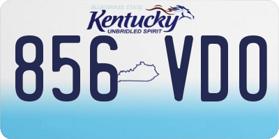 KY license plate 856VDO