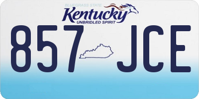 KY license plate 857JCE