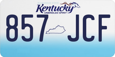 KY license plate 857JCF