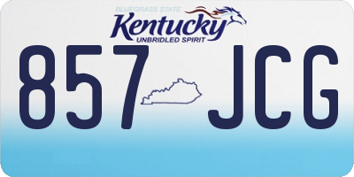 KY license plate 857JCG