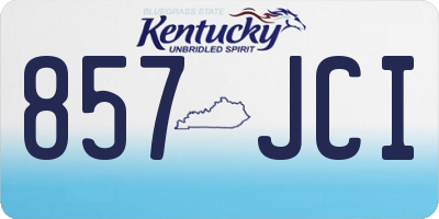 KY license plate 857JCI