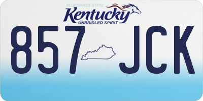 KY license plate 857JCK