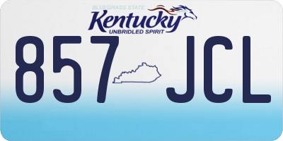 KY license plate 857JCL