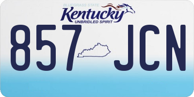 KY license plate 857JCN