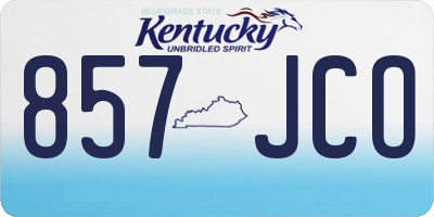 KY license plate 857JCO