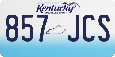 KY license plate 857JCS