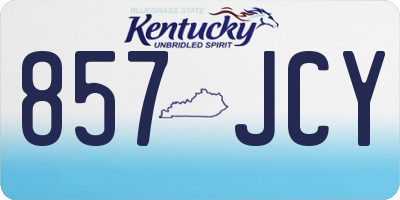 KY license plate 857JCY