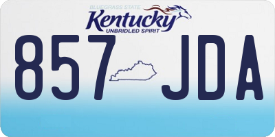 KY license plate 857JDA
