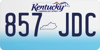 KY license plate 857JDC