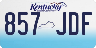 KY license plate 857JDF